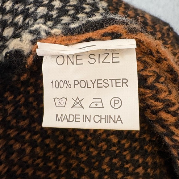 Mixed Geometric Knit Shawl Collar Cardigan Sweater - Picture 3 of 3